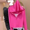 Camiseta de Talla Grande con Parches de Color Contrastante, Sudadera con Capucha Falsa de Dos Piezas para Mujer, Nuevo Estilo de Primavera, Corte Holgado, Sudadera de Manga Larga Adelgazante