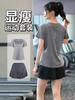 Shorts Deportivos para Mujer Tallas Grandes Anti-Exposición Secado Rápido Conjunto de Pantalones de Fitness Ropa Exterior Profesional para Entrenamiento de Carrera Yoga Manga Corta Verano