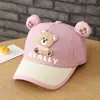 Nueva gorra de béisbol para niños para otoño y primavera, oso lindo con logo de letras "REALLY", sombrero para el sol para uso en exteriores para niños y niñas