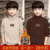 Y2018 # Nova Camisa de Meia-Gola para Meninos Outono e Inverno Camiseta Térmica para Crianças Top de Veludo para Bebê Menino