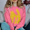 Sudadera Nueva Transfronteriza de Amazon Sudadera Estampada de Cuello Redondo Pulóver Top para Mujer Manga Larga Una Pieza D-Made
