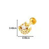 Nuevo Modelo de Henson Acero Inoxidable Puro Incrustado de Circonita Versión Extendida Rosca Interna Tornillo Perno para Cartílago de la Oreja Perno para Labio Joyería para Piercing