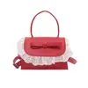 Bolso de Hombro Lindo, Mini Bolso Elegante para Mujer 2025 Nueva Moda Bolso Cuadrado Lazo Bolso Cruzado para Niña