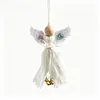 Decoración navideña transfronteriza tejida a mano angelito blanco adorno para árbol de Navidad decoración de coche decoración de pared fiesta navideña