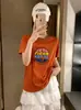 Envío Directo desde el Mercado de las Trece Líneas: Camiseta de Algodón Copo de Nieve, Envío Directo de Una Pieza, Cuello Redondo, Adelgazante, Versátil, Manga Corta, Verano, Fábrica de Origen