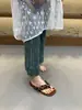 Sandalias de Espiga con Suela Gruesa para Mujer para Usar Afuera con Faldas, Chanclas de Verano 2026 con Diseño Plegado, Sandalias de Playa Cómodas