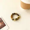 Maillard Anillo Ancho de Piedra Ojo de Tigre para Mujer Diseño de Nicho Casual Sentimiento Retro Moda Más Fácil de Combinar Anillo Abierto