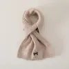 Conjunto de Gorro y Bufanda para Niños Invierno Engrosado Cálido Lana Tejido Estilo Coreano Bufanda de Estilo Conjunto de Dos Piezas Moderno