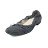 Zapatos de Lana de Caña Baja con Plataforma Oculta para Mujer, Nuevo Estilo Otoño, Punta Redonda, Moño, Zapatos de Tacón Medio, Zapatos de Caña Baja Peludos Estilo Coreano
