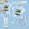 Ropa de Anime de Dibujos Animados Traje para Niñas 2026 Verano Nuevo Estilo Camiseta de Secado Rápido de Manga Corta Pantalones Cortos de Seda Hielo Conjunto de 2 Piezas