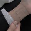 Pulsera de cuentas redondas pequeñas plateadas para mujer, verano 2023, nuevo diseño de nicho, pulsera de novia con sentido de la suerte y alta sensibilidad.