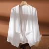 Camisa de Proteção Solar para Mulheres, Cardigan de Chiffon de Verão para Mulheres, Jaqueta de Terno de Manga Três Quartos para Mulheres, Camisa Fina para Ar Condicionado, Xale com Saia de Suspensório
