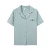 Pijama Feminino Cardigan Manga Curta Verão Algodão Amigo da Pele Tamanho Grande Solto Confortável Fresco Roupa de Casa Feminina para o Verão