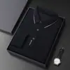 Camiseta de Manga Larga Nueva Transfronteriza 2025 para Hombre, Primavera y Otoño, Cuello Simple Versátil de Algodón, Camisa Polo para Hombre