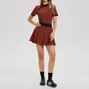 Conjunto de Ropa de Tenis de Nuevo Estilo Transfronterizo para Mujer, Camisa Polo con Solapa, Ropa Deportiva Casual para Correr, Fitness al Aire Libre