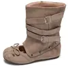 Sandalias con Elevación Interna de Media Caña 2026 Nuevo Estilo Zapatos Individuales de Dos Vías Desmontables Estilo Dulce Botas de Ballet Botas de Gamuza Fruncidas