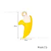 Colgante de Fruta de Dibujos Animados con Goteo de Aceite de Acero Inoxidable - Berenjena Papaya Manzana Piña Plátano Caqui DIY Collar Pulsera