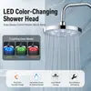 Cabezal de Ducha Superior LED con Control de Temperatura para Baño, Boquillas Redondas Grandes de 9 Pulgadas, Preferible Compra al por Mayor