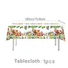 Conjunto de louças descartáveis com tema de animais e padrão de madeira para festas, toalha de mesa e decorações transfronteiriças para festas de aniversário infantis