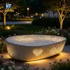 Fabricante de Móveis de Lazer para Exterior, Banco Oval de Terrazzo Translúcido UHPC, Concreto Luminoso Starlight GRC Quadrado