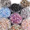 Cuentas mágicas mate de resina de 8/10 mm, cuentas redondas, cuentas sueltas, material de joyería pequeña con cuentas para pulsera y collar DIY hecho a mano