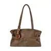 2026 Bolso de Hombro Bajo Diseño de Correa de Cuero Retro para Mujer Otoño Gran Capacidad Simple Sensación de Alta Gama Bolso Tote de Hombro Único Bolso de Hombro Bajo