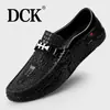 Mocasines de Cuero Vacuno de Primera Capa Auténticos Colaboración Ram para Hombre Piel Genuina Suela Suave Patrón de Cocodrilo Modernos Casuales Zapatos de Cuero