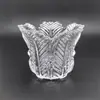 Portavelas de Cristal con Flores de Lujo Creativo, Portavelas de Aromaterapia Relleno de Cera, Tazón de Helado, Copa para Pastel, Tazón de Postre