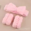Amazon Transfronterizo Caliente Color Sólido Limpiador Facial Deportivo para Mujer Yoga Cinta Maquillaje Antideslizante Lazo Diadema Set de 3 Piezas