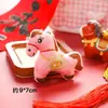 Criativo Ano Novo, Ano do Cavalo, Fique Rico Imediatamente, Chaveiro de Pelúcia, Boneca Cartoon Fofa, Pingente de Mochila de Estudante, Lembrança