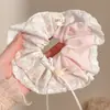Elástico de Cabelo de Renda Estilo Coreano para Rabo de Cavalo, Scrunchie Grande, Elástico para Coque, Acessório de Cabelo de Luxo para Meninas