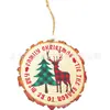 Navidad Transfronteriza Redonda de Madera Grano de Madera Creativa Pintada Decoración del Hogar Colgante Santa Reno Árbol