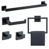 Estante para toallas de baño de tubo cuadrado para almacenamiento, estante para pañuelos, gancho para abrigos, colgante de baño, kit de barra para toallas