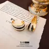 Brincos de Tarraxa Xadrez Coração de Strass Exquisitos Estilo Coreano Doce Fresco Moderno Brincos de Alto Padrão Acessórios de Brincos Versáteis de Luxo Leve