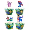 Decoración para Fiesta de Cumpleaños de Pink Stitch Suministros Vajilla Desechable Juego Vasos de Papel Platos de Papel Guirnalda Bolsas de Regalo