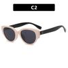 Gafas de sol retro con montura negra, borde grueso, estilo ojo de gato, cuadradas, redondas, para adelgazar y miopes, para mujer