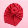 Gorro de primavera para niños, nuevo, de punto, sin gorro, elástico, de color liso, estilo indio con forma de donut.