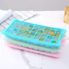 Molde para cubitos de hielo, refrigerador doméstico, caja de hielo, cubito de hielo de silicona, prensa de grado alimenticio, cubito de hielo, descongelación con un solo clic