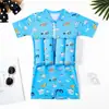 Conjunto de Roupa de Banho com Flutuadores Infantil Traje de Banho Cartoon Fofo Roupa de Banho Peça Única Flutuante Removível para Meninos