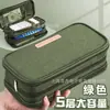 Estuche Súper Grande Deli para Niños y Niñas Estudiantes de Secundaria Bolsa de Papelería Multicapa Simple Resistente a la Suciedad Caja de Papelería