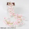 Vinha de Flor de Cerejeira Decoração de Teto Interno Flor de Vinha Flores Artificiais de Plástico para Decoração de Casamento Cobertura de Tubo de Ar Condicionado