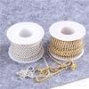 Cadena de taladro blanca con forma de país, taladro AAA de 2 mm a 4,2 mm, cadena de garra con diamantes de imitación de alta intensidad, material de taladro para palo de carcasa de teléfono móvil DIY