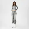 Jeans Holgados de Pierna Ancha Naranja Infantil #Gris Cintura Alta Relajados para Mujer Sueltos Adelgazantes Ocultan Imperfecciones Versátiles Caída Rectos Largos