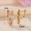LAZADA Nuevos aretes europeos y americanos oro champán aretes de mariposa huecos personalidad combinable