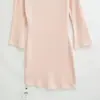 Roupas femininas estilo europeu e americano, gola canoa francesa, alta elasticidade, cor macaron, mangas flare, mangas três quartos, acinturado, saia justa