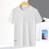 Nueva camiseta de seda de hielo de verano 2024 para pareja, hombres y mujeres, cuello redondo, secado rápido, transpirable, ligera, casual, deportiva, manga corta