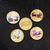 Medalla Conmemorativa de Navidad Moneda de Plata Moneda de Oro Pequeño Regalo Colección de Monedas Conmemorativas Moneda de Plata Colorida para Niños Moneda de Papá Noel