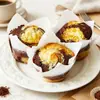 Forminhas de Papel para Bolo Tulipa, Forminhas de Papel para Bolo Revestidas à Prova de Óleo, Forminhas para Muffin de Papel com Borda Enrolada de Folha de Alumínio, Forminhas de Papel para Assar de Suprimento Transfronteiriço