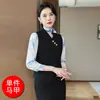 Servicio al cliente de banco OL, joyería, esteticista, recepcionista, uniforme de trabajo, traje sastre gris profesional para mujer