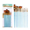 Set Personalizado de 10 Pinceles de Pintura Acrílica Pincel de Acuarela Gouache Especial para Estudiantes de Arte Pincel de Fila